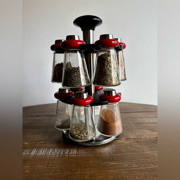 Vintage Sur La Table 11 Piece Spice Rack Container Round 360 Degree - Picture 2 of 9